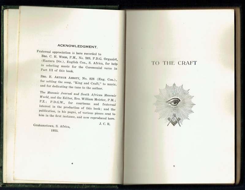 The Tyler of 651. Masonic verse. South Africa. 1935. Presentation copy.