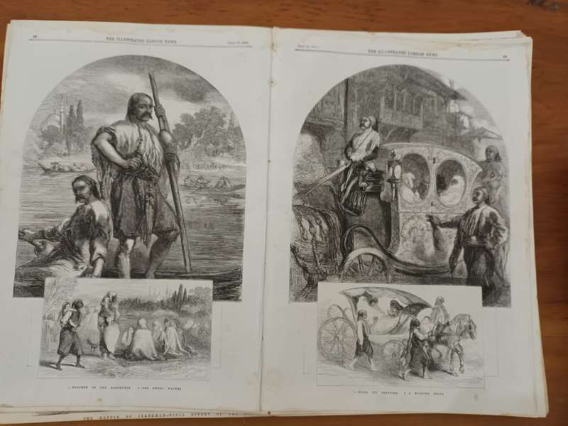 Crimean War: Original leaves from Illustrated London News 1850s, many wood engravings