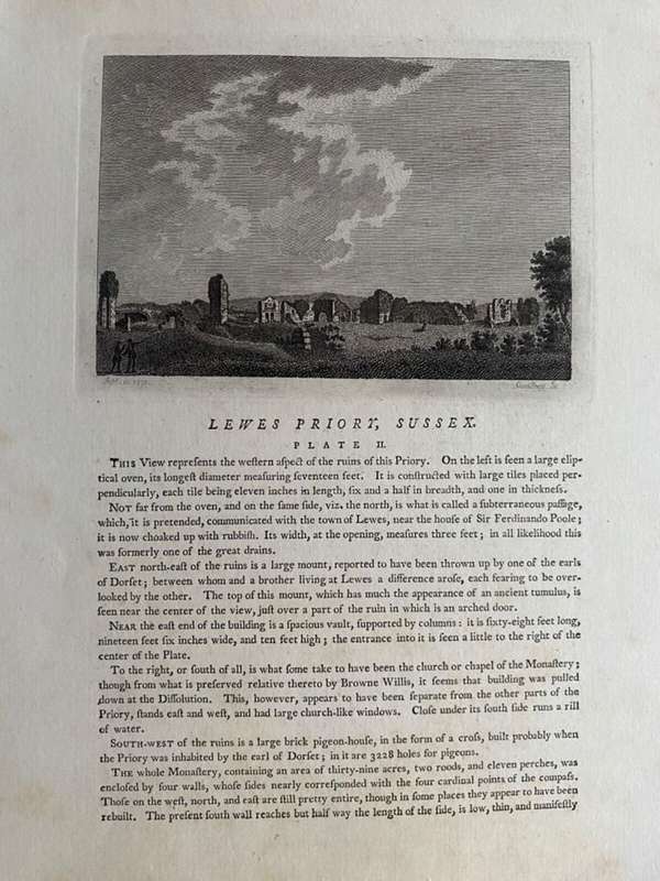 LEWES PRIORY, SUSSEX, ORIG 18TH-CENT. WATERCOLOUR, SAMUEL HIERONYMUS GRIMM