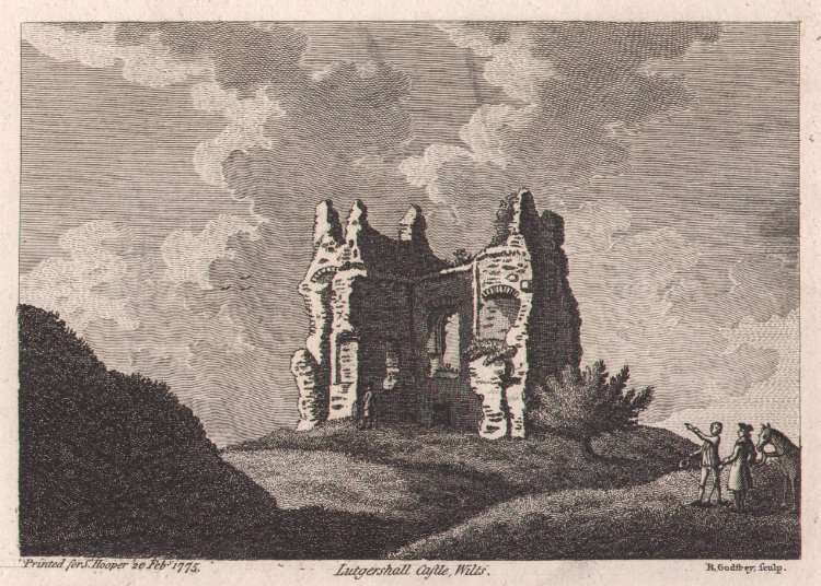 LUTGERSHILL CASTLE, WILTSHIRE: ORIGINAL 18TH-CENTURY WATERCOLOUR, SAMUEL HIERONYMUS GRIMM