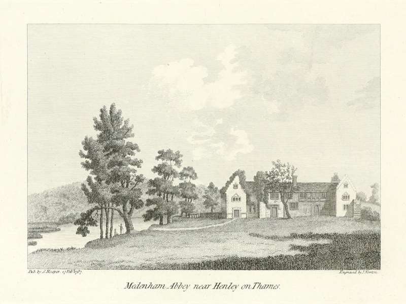 MEDMENHAM ABBEY, HENLEY-ON-THAMES, ORIG 18TH-CENT. WATERCOLOUR, SAMUEL HIERONYMUS GRIMM