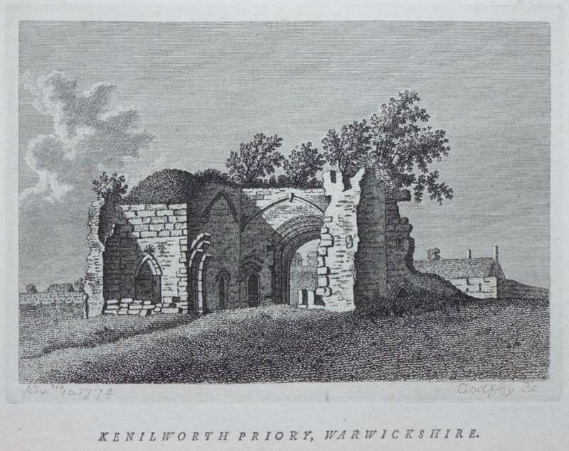 KENILWORTH PRIORY, WARWICKSHIRE, ORIG 18TH-CENT. WATERCOLOUR, SAMUEL HIERONYMUS GRIMM