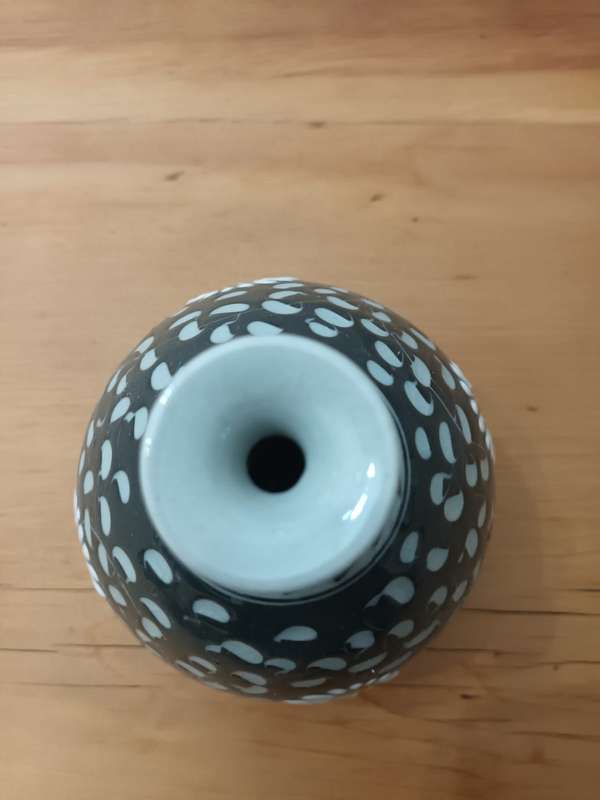 Korean Hand-Painted Celadon Floral Art Pottery Vase