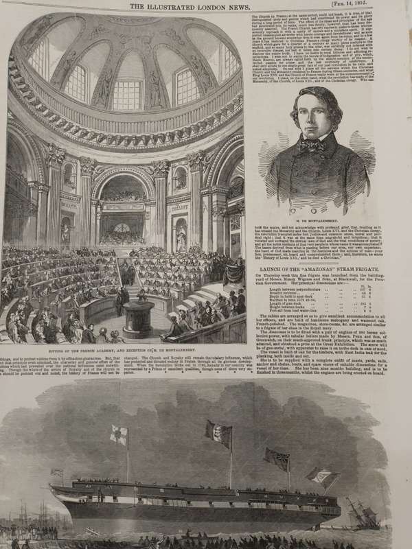 Illustrated London News, European (mostly French) scenes, 1850s, wood-engravings