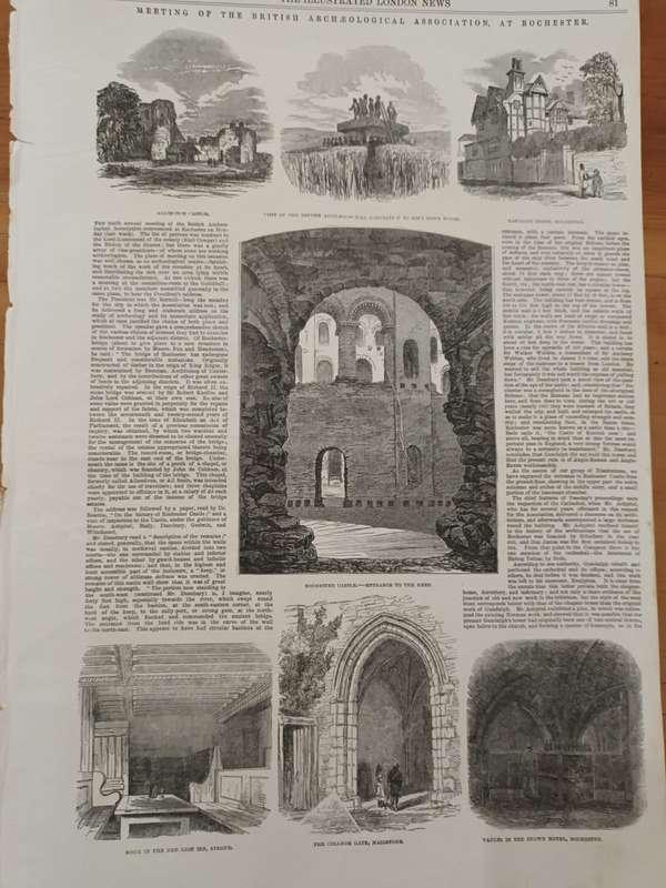 Illustrated News, loose leaves, 1850s, wood engraved illustrations: Antiquities