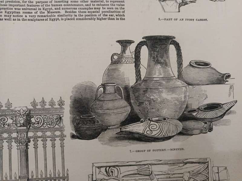 Illustrated News, loose leaves, 1850s, wood engraved illustrations: Antiquities