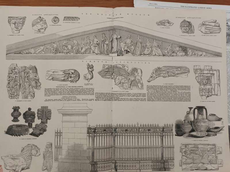 Illustrated News, loose leaves, 1850s, wood engraved illustrations: Antiquities