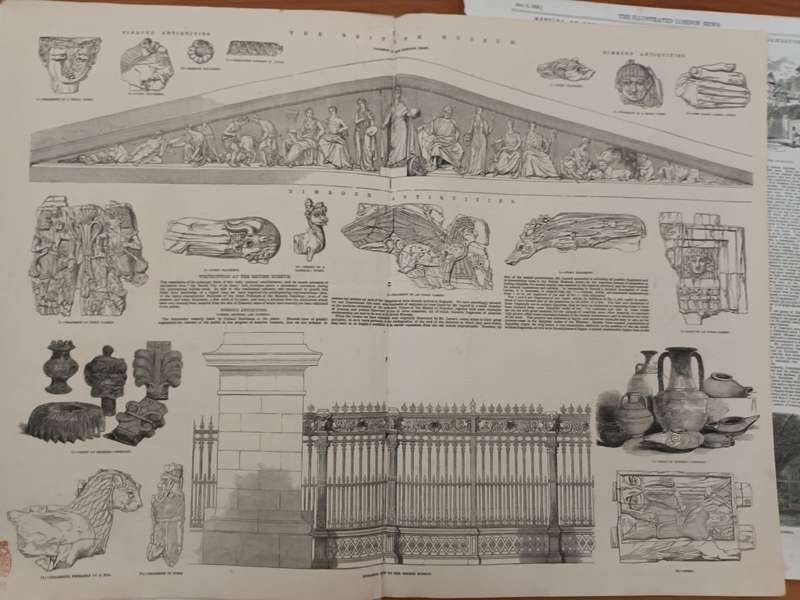 Illustrated News, loose leaves, 1850s, wood engraved illustrations: Antiquities