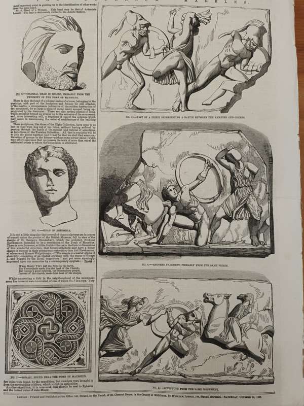 Illustrated News, loose leaves, 1850s, wood engraved illustrations: Antiquities