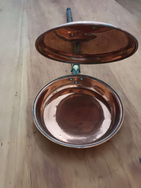 Antique or Vintage Copper and brass bed warmer, Claridge's Hotel London.