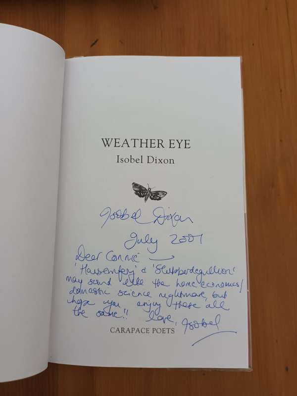 Isobel Dixon, Weather Eye, poet's first collection 2001, inscribed