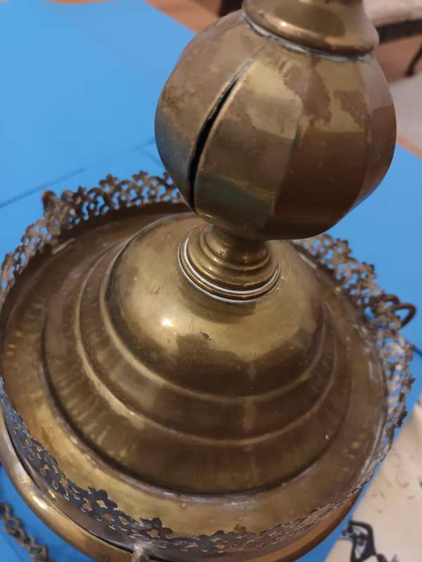 19th century brass ecclesiastical pendant lamp
