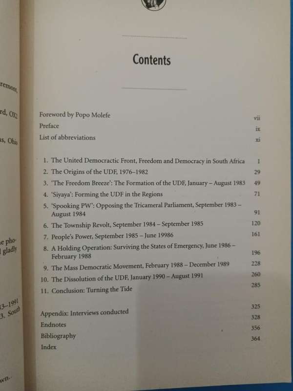 The UDF: History of the United Democratic Front in South Africa 1983 - 1991