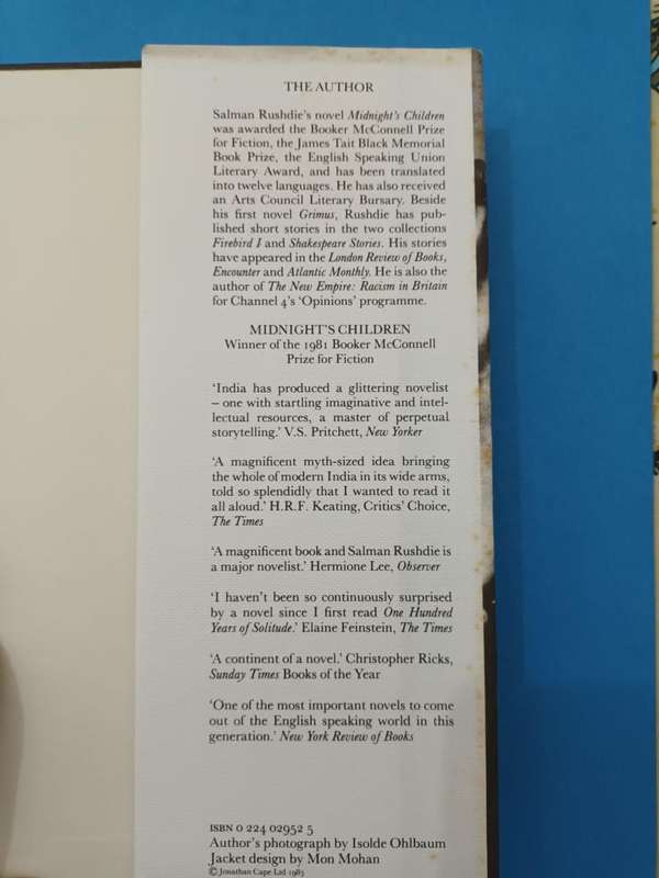 Salman Rushdie, Shame, 1st UK edition, signed!!!