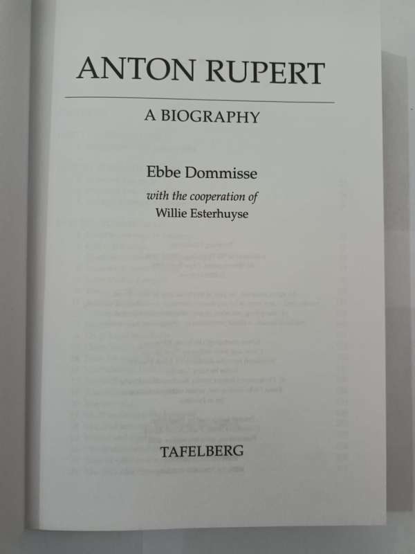 Anton Rupert: A Biography (Ebbe Dommisse)