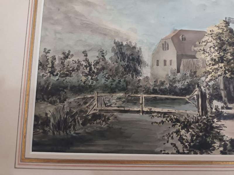 Large original watercolour painting, c.1780. Circle of Francis Grose, antiquarian. Sotheby's London