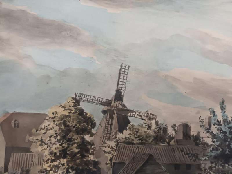 Large original watercolour painting, c.1780. Circle of Francis Grose, antiquarian. Sotheby's London
