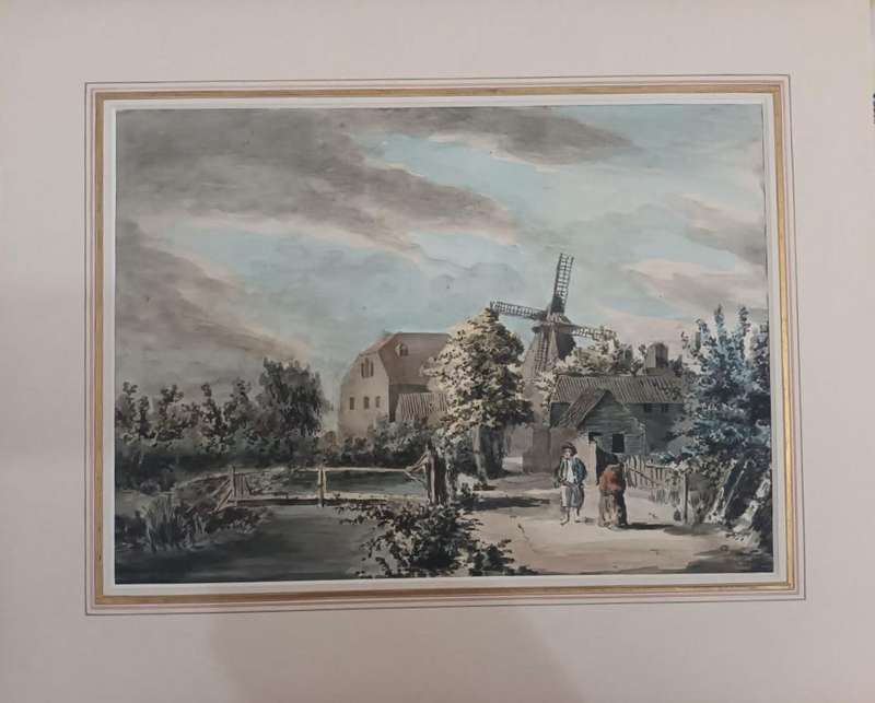 Large original watercolour painting, c.1780. Circle of Francis Grose, antiquarian. Sotheby's London