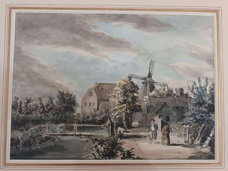Large original watercolour painting, c.1780. Circle of Francis Grose, antiquarian. Sotheby's London