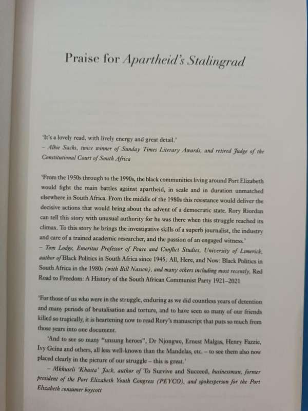 Apartheid's Stalingrad: How the Townships of the Eastern Cape Defied ... Apartheid