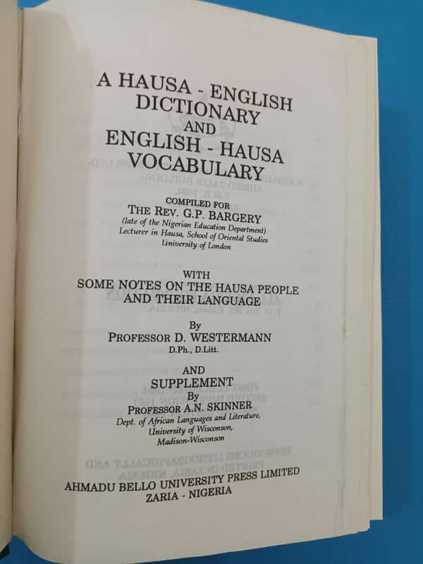 A Hausa-English Dictionary and English-Hausa Vocabulary