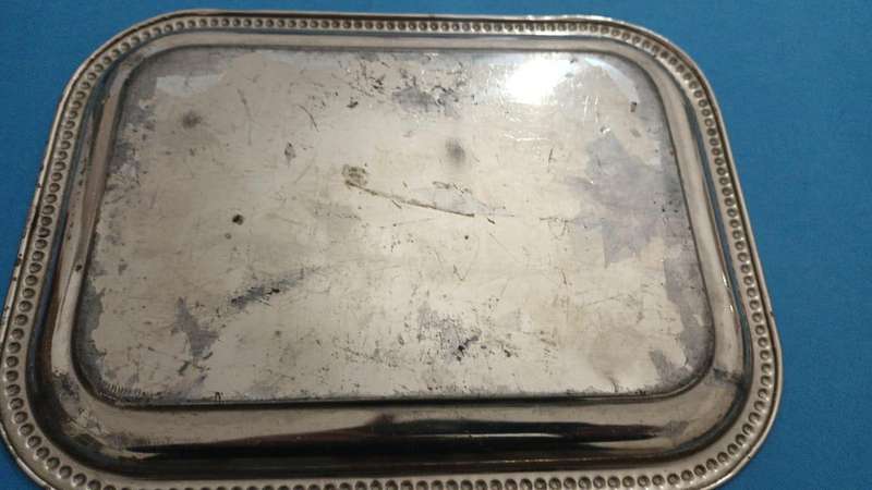 Metal tray promotional gift Graaff-Reinet merchant, circa 1900
