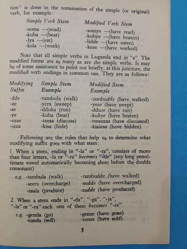 Tense Formation in Luganda, and Some Problems Related to Learning English