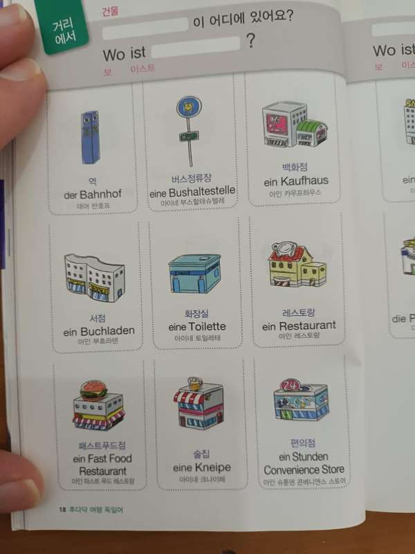 Korean - German Travel Phrase book (also with English translation)