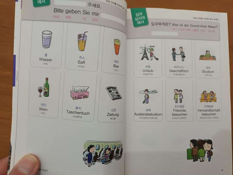 Korean - German Travel Phrase book (also with English translation)