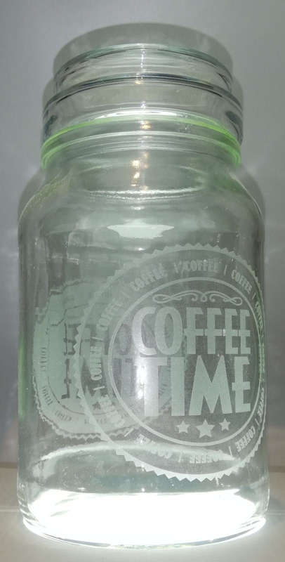 Glass Laser Engraved Coffee Container