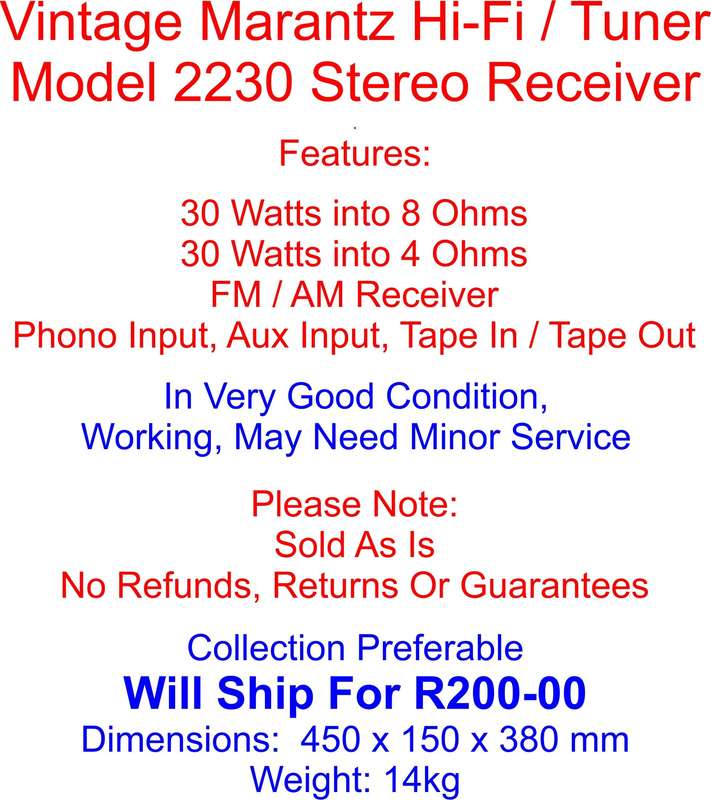 Marantz Model 2230 Stereophonic Receiver