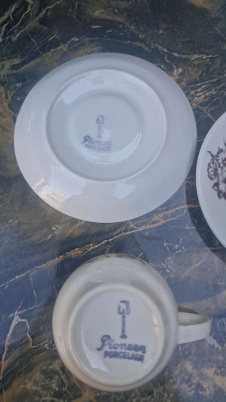 Pioneer Porcelain set of 4 Espresso Size Cups & Saucers