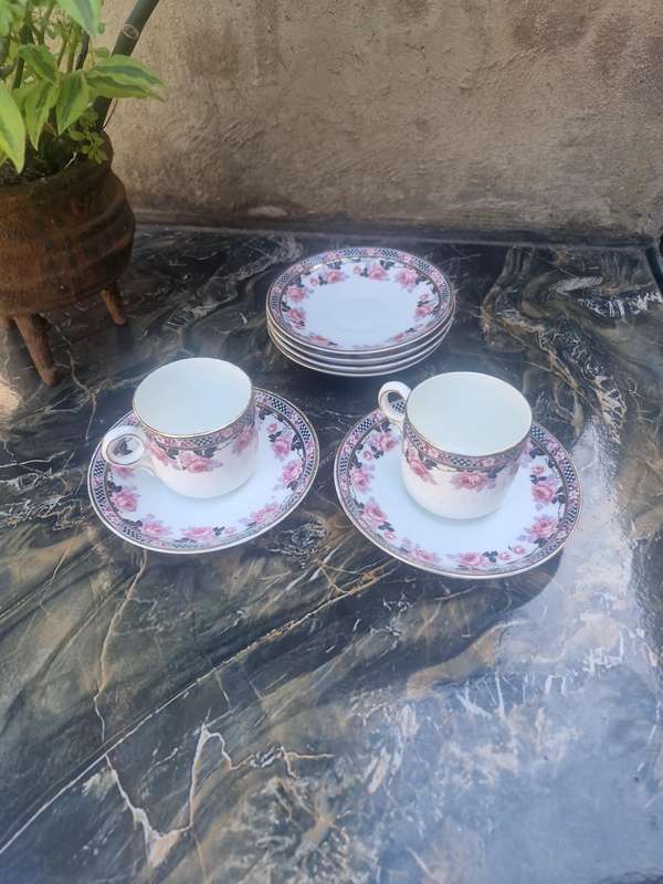 2 x small Grafton China espresso size cups and saucer