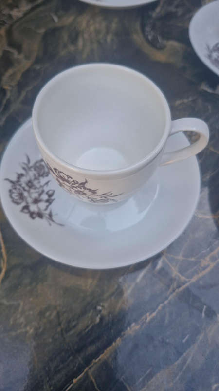 Pioneer Porcelain set of 4 Espresso Size Cups & Saucers