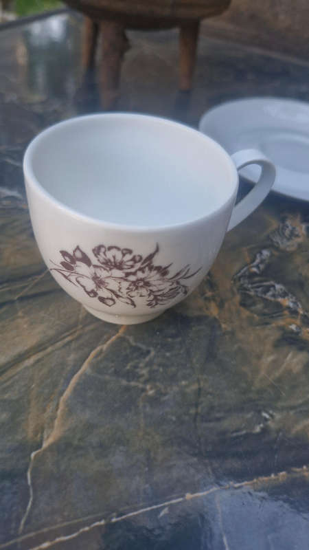 Pioneer Porcelain set of 4 Espresso Size Cups & Saucers