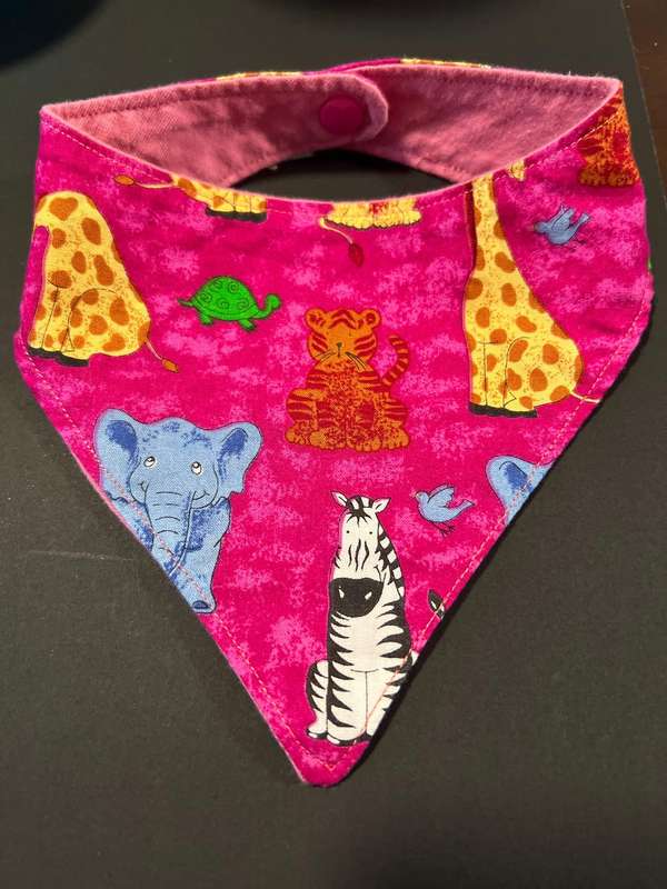Baby bandana bib - baby to toddler (zoo animals)