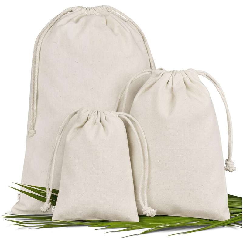 Okiyo Orei Cotton Drawstring Bag Set of three