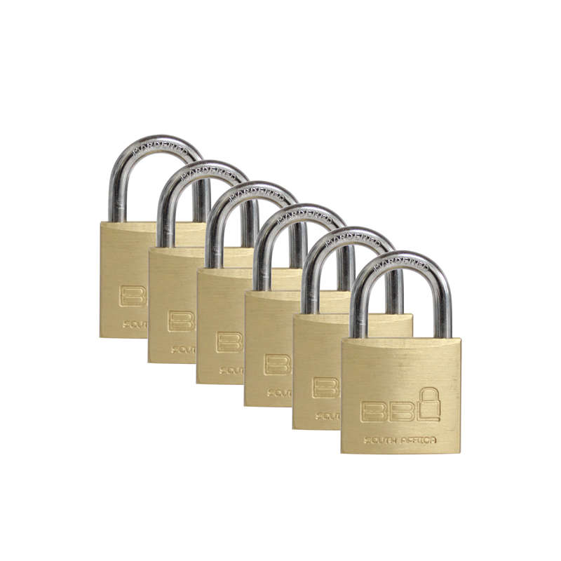BBL 30mm Brass Padlock (6 Pack)