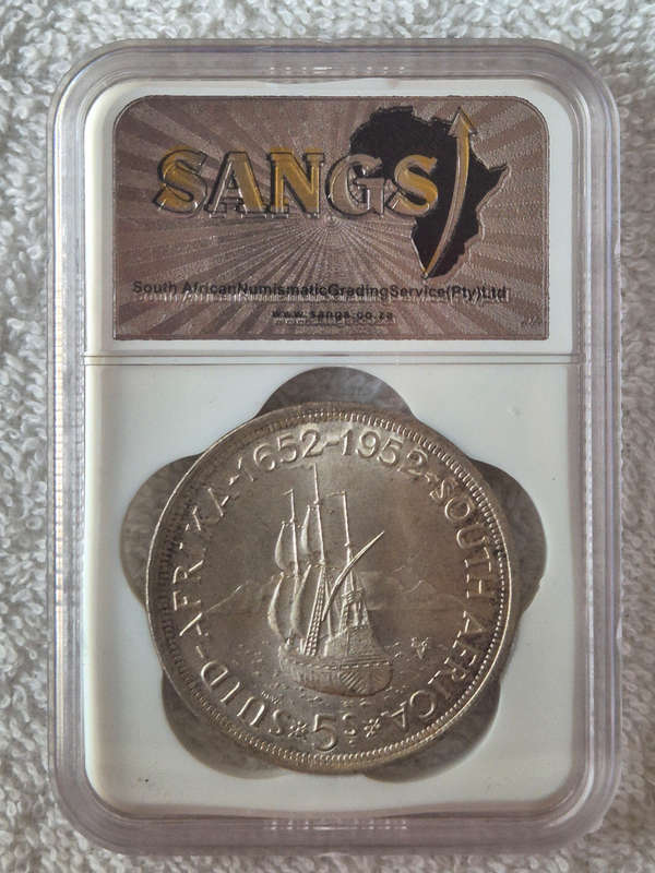 1952 5 Shilling Graded MS62 SANGS