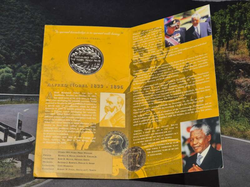 1oz Sterling Silver 1993 (1993 - 2001) Nelson Mandela Mint of Norway Commemorative Medallion