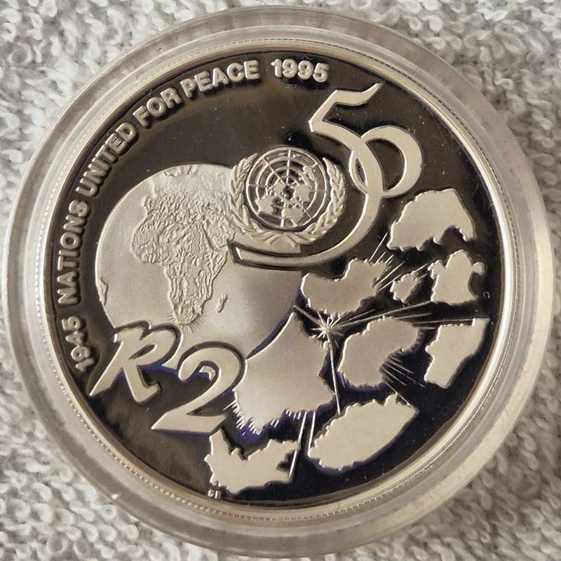 1995 Silver 1oz Nations United for Peace R2 Proof coin