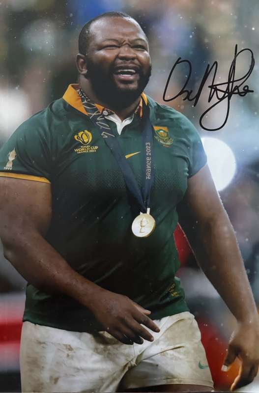 Springbok A4 Rugby Photo Signed Ox