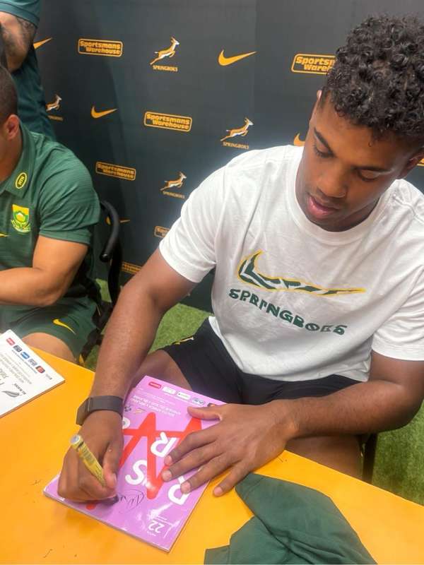 Rugby program SA vs Ire RWC 2023 Signed Cheslin Kolbe and Canan Moodie