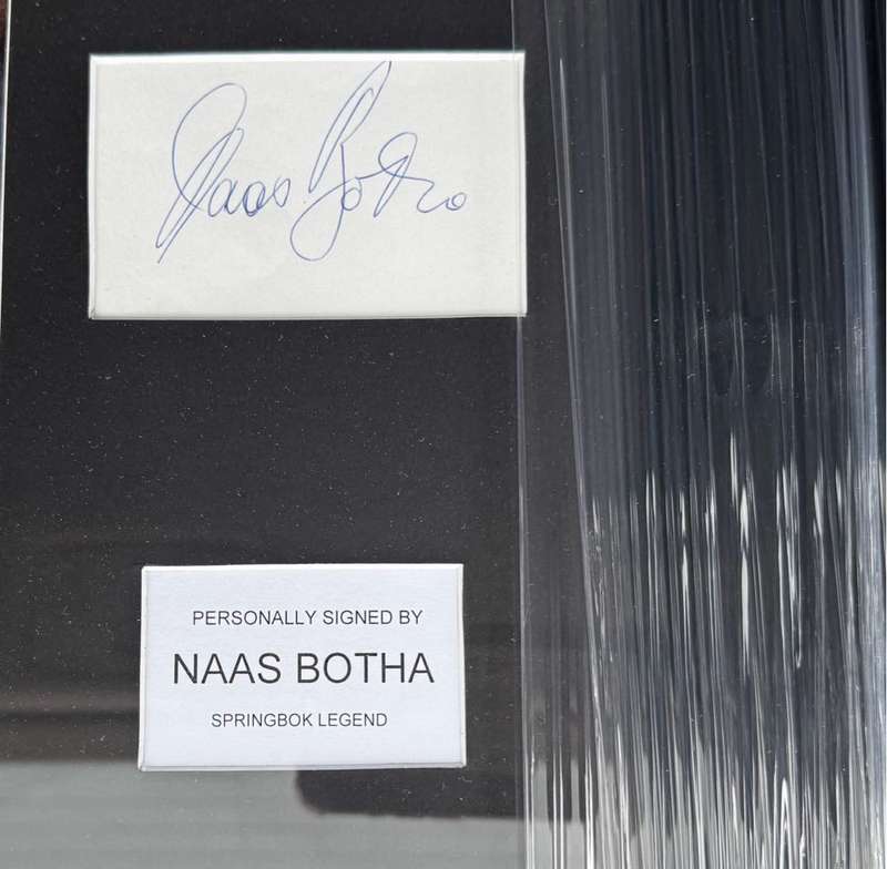 Springbok Rugby Frame Signed Naas Botha