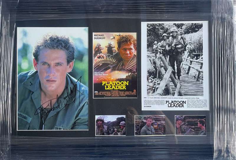Movie Memorabilia -Platoon Leader Movie Poster Signed by Michael Dudikoff