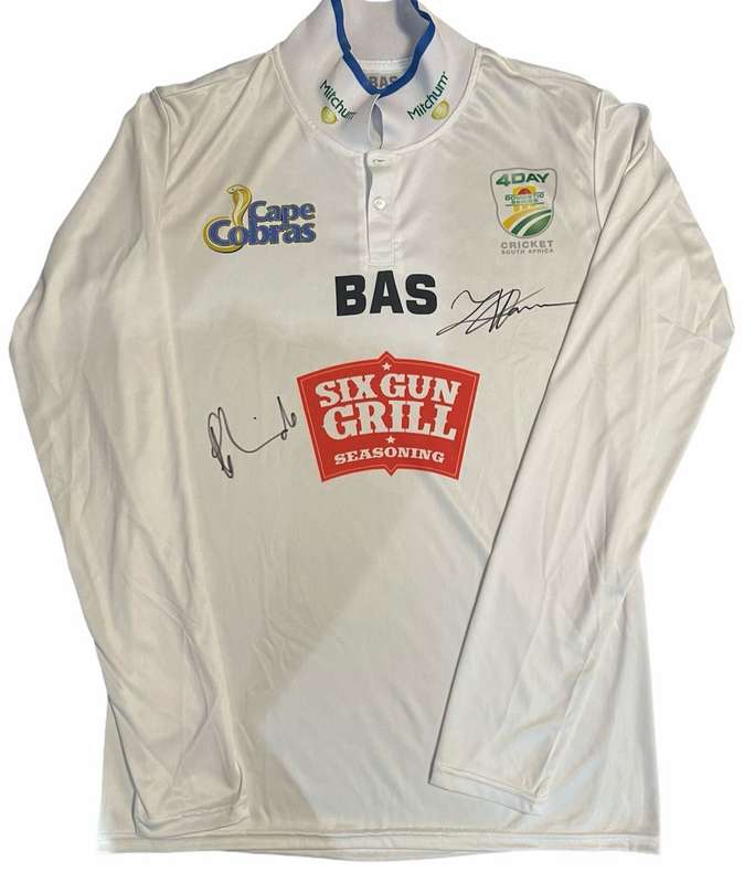 Cricket Jersey Signed George Linde and Zubayr Hamza