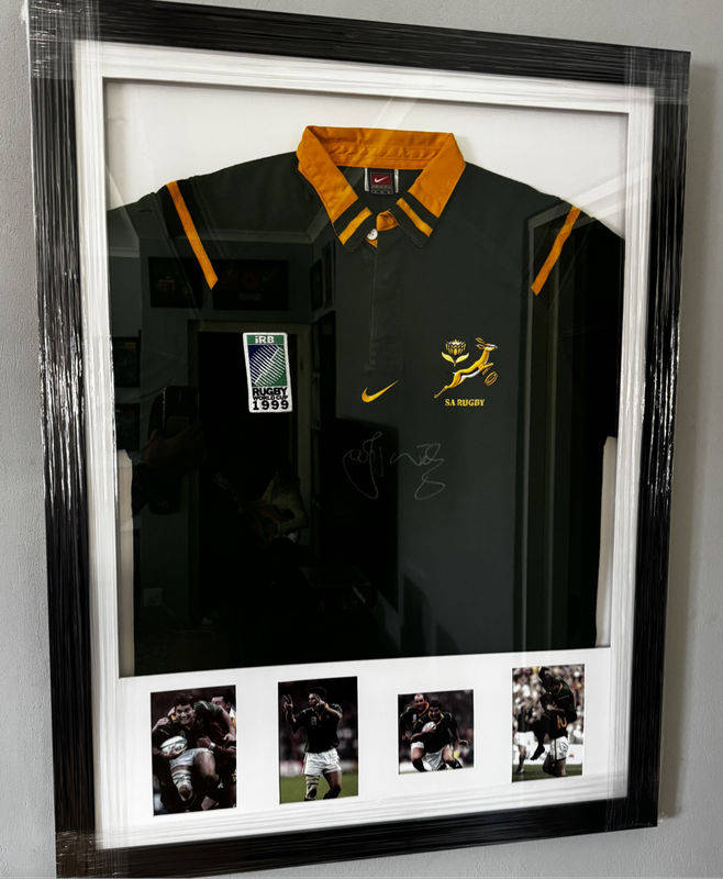 Springbok Rugby Frame Signed By Joost vd Westhuizen