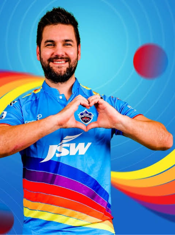 Cricket Jersey Delhi Capitals Rainbow Jersey Player Issue(No Number) Size L