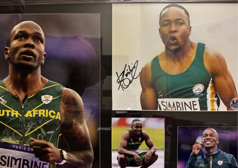 Sport Memorabilia Frame Signed By All Star Akani Simbine