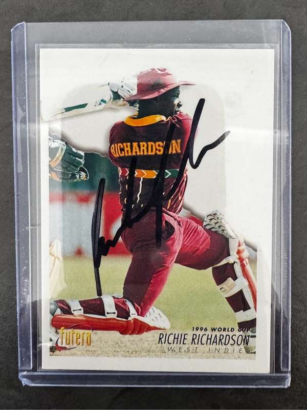 Cricket Card Signed by WI Cricket Legend Sir Richie Richardson